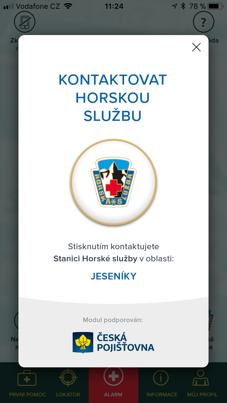 Kontaktujte přímo Horskou službu